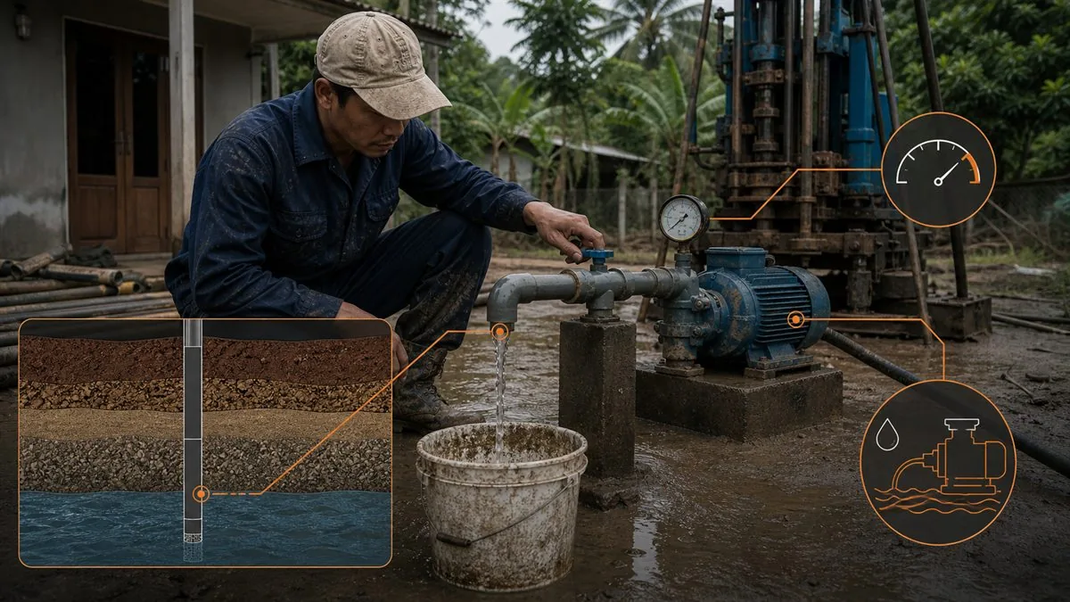 Giếng yếu nước ở khu gần biển