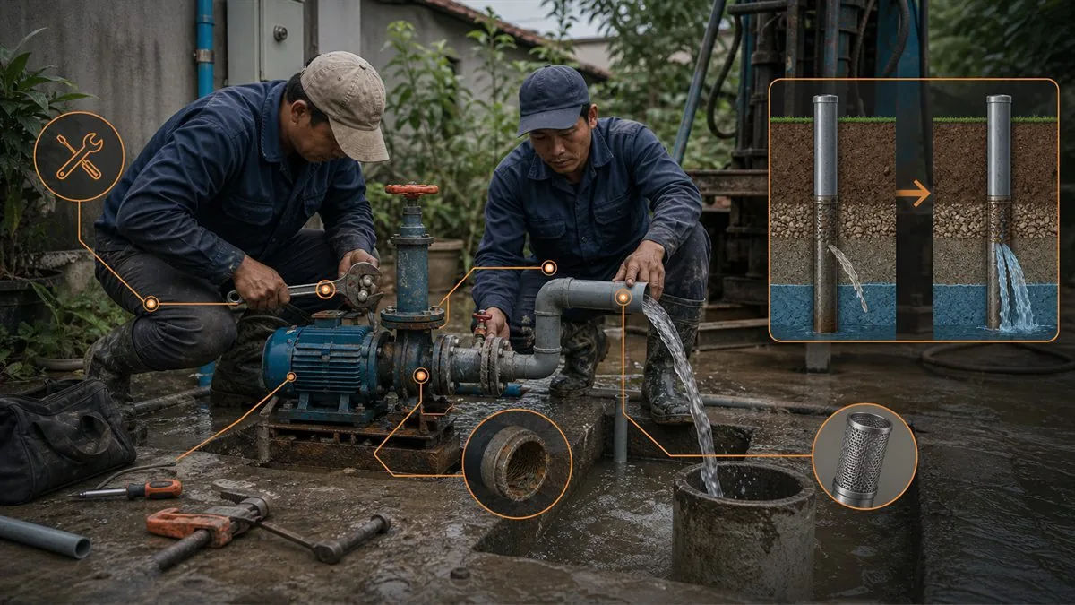Giếng cũ yếu nước